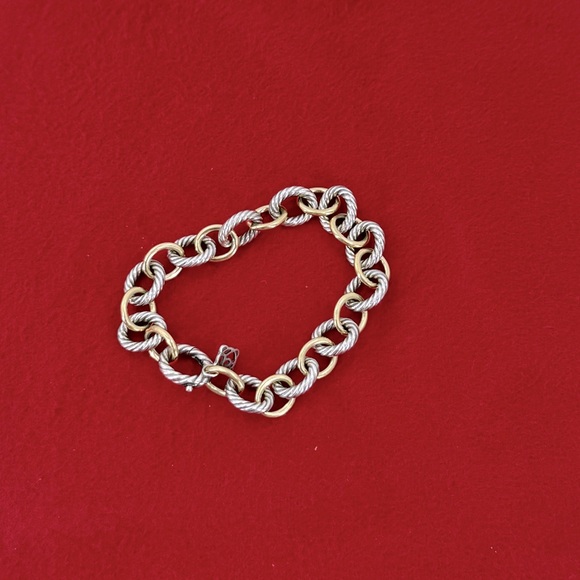 David Yurman Oval link Sliver/Gold Bracelet - Picture 4 of 5